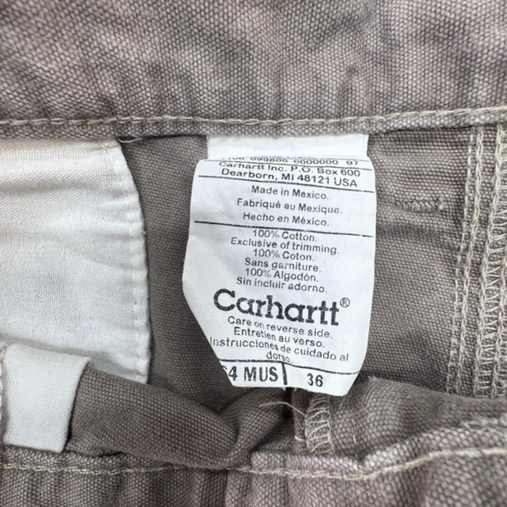 Carhartt Cargo Short Brown Size 36 Work Wear Vintage 10" Inseam B164 MUS Baggy - Picture 2 of 6